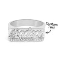 Personalized Hip Hop Name Ring With Double Hearts Initial Ring Jewelry Gift for Men Women