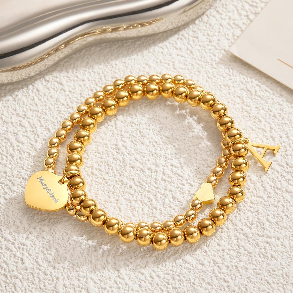 Custom Name Bracelet Initial Metal Gift