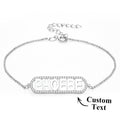 Custom Zircon Bar Name Bracelet Personalized Bracelet Gift for Her