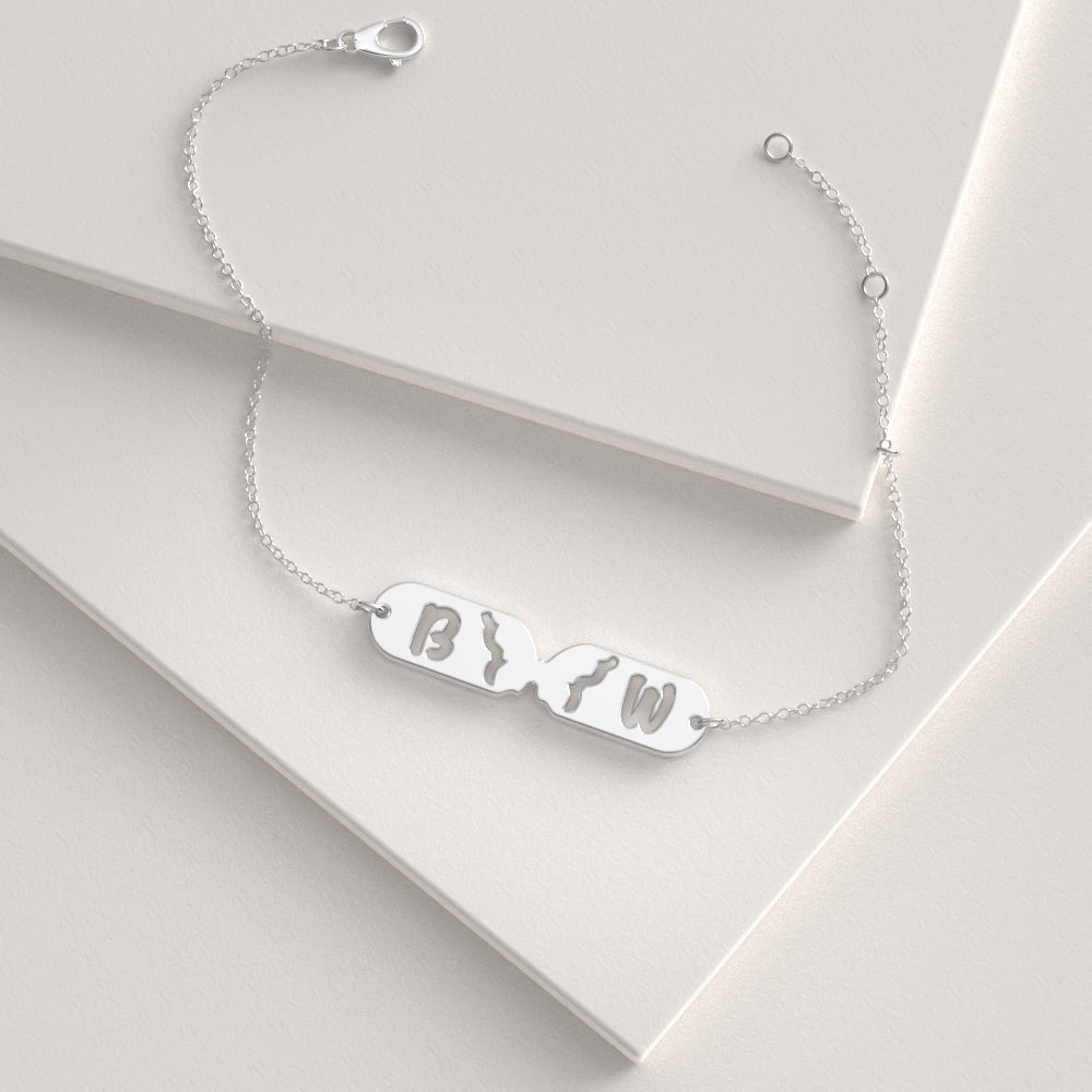 Custom Butterfly Name Bracelet Gift, I Feel Butterflies in My Stomach When I With You