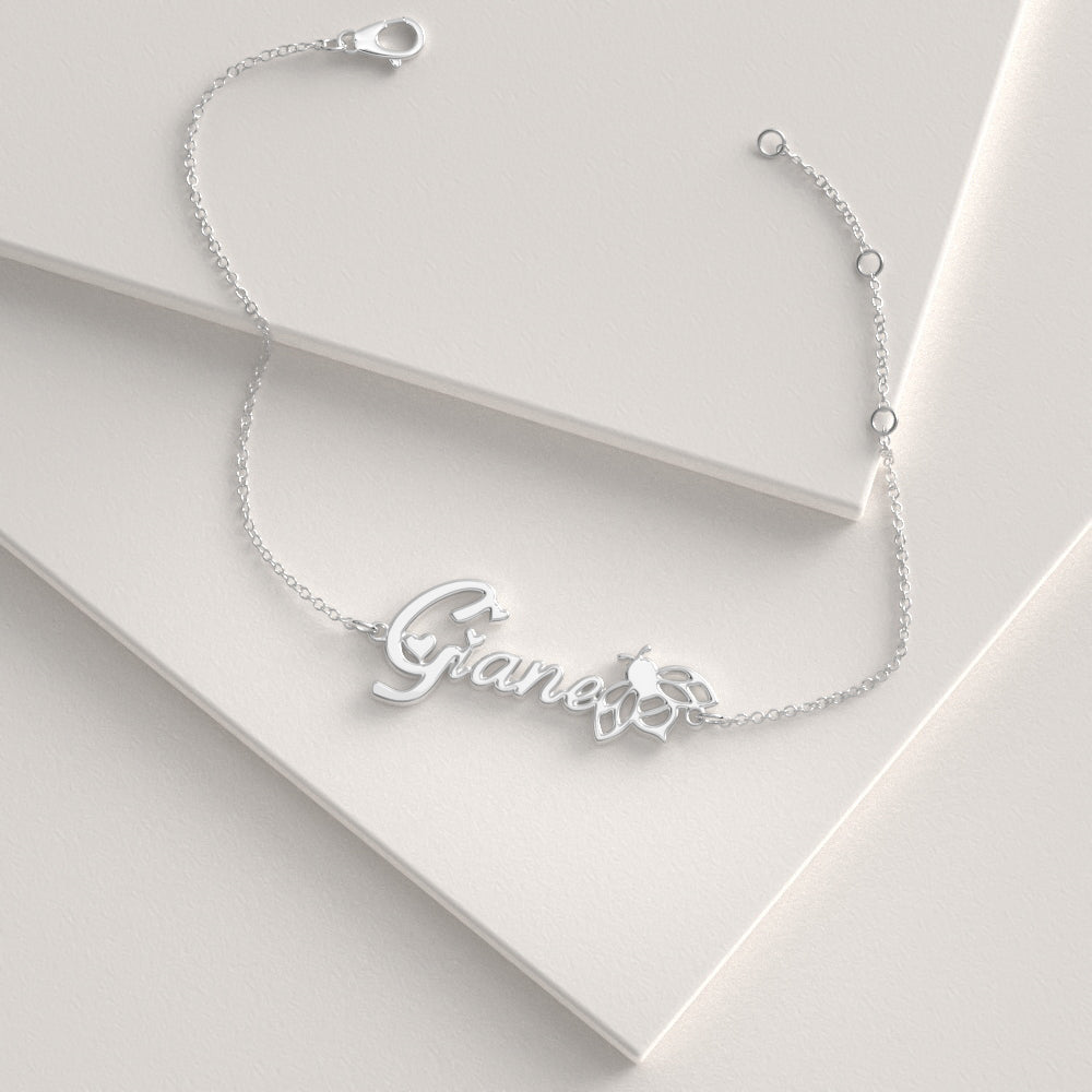 Custom Bee Name Bracelet Gift, Personalized The Best Gift For Your Dear