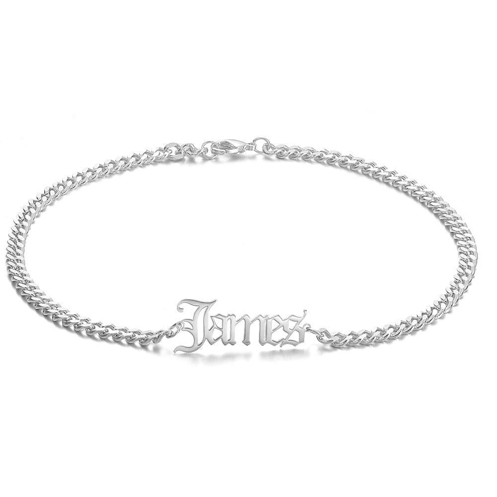 Custom Men's Bracelet Engraved Bentcard Bracelet Gift for Lovers - Rose Gold Plated