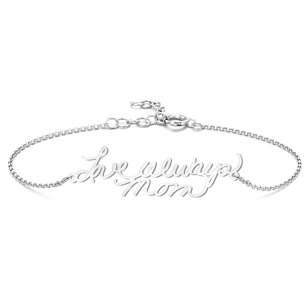 Personalized Photo Handwriting Bracelet Memorial Custom Keepsake Gift for Mom Girlfriend Family