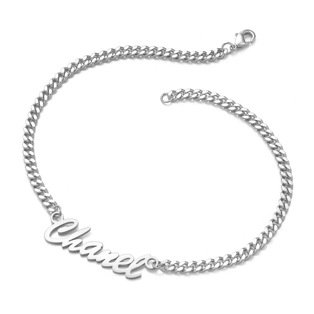 Thick Name Bracelet Personalized Your Name for Men Boys Women Heavy Curb Chain