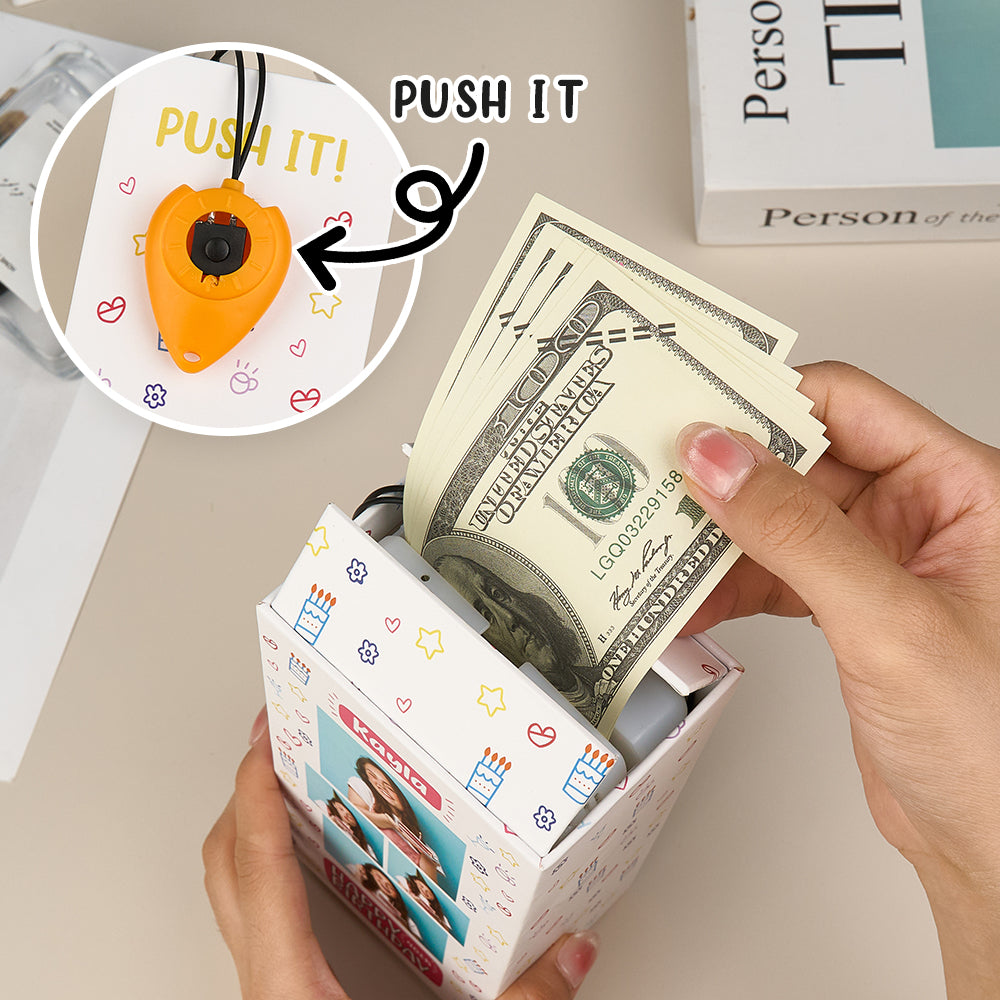 Personalized Birthday Money Box Surprise Pop Up Cash Box Unique Gift for Birthday