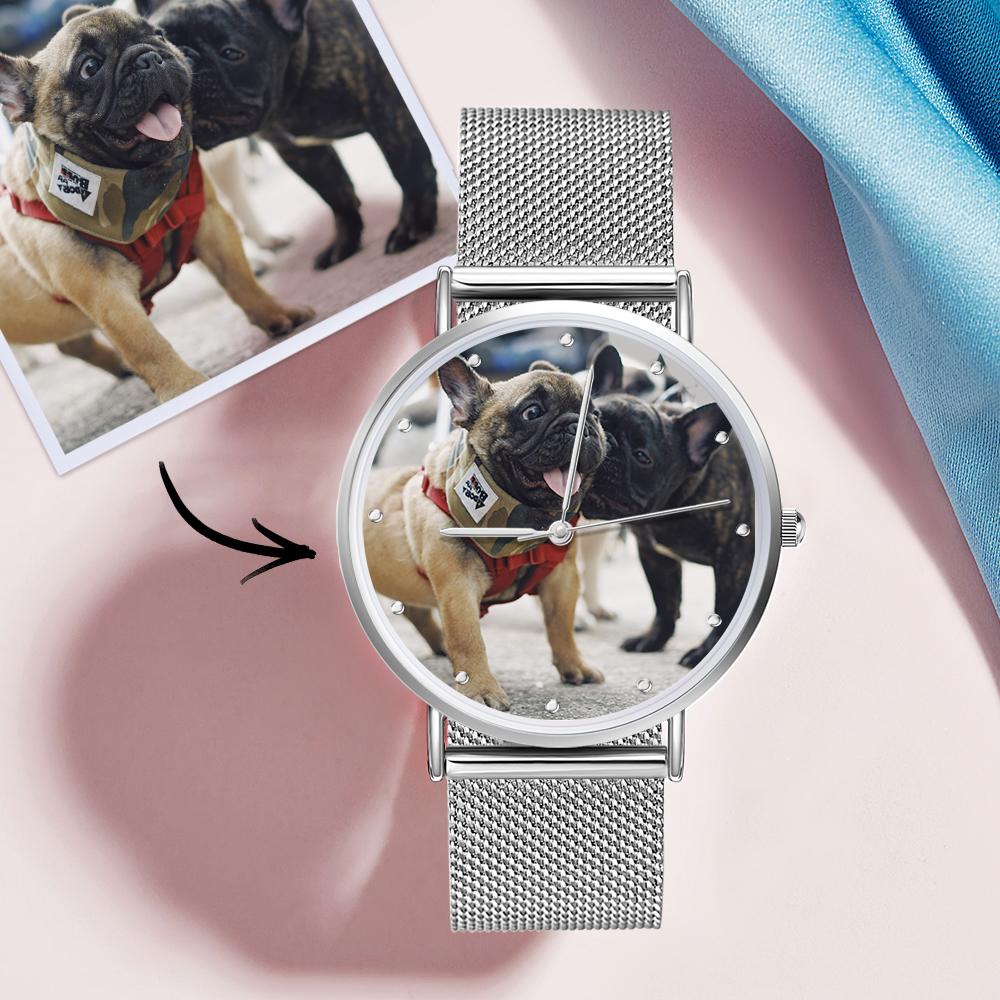 Engraved Woman Photo Watches With Alloy Strap