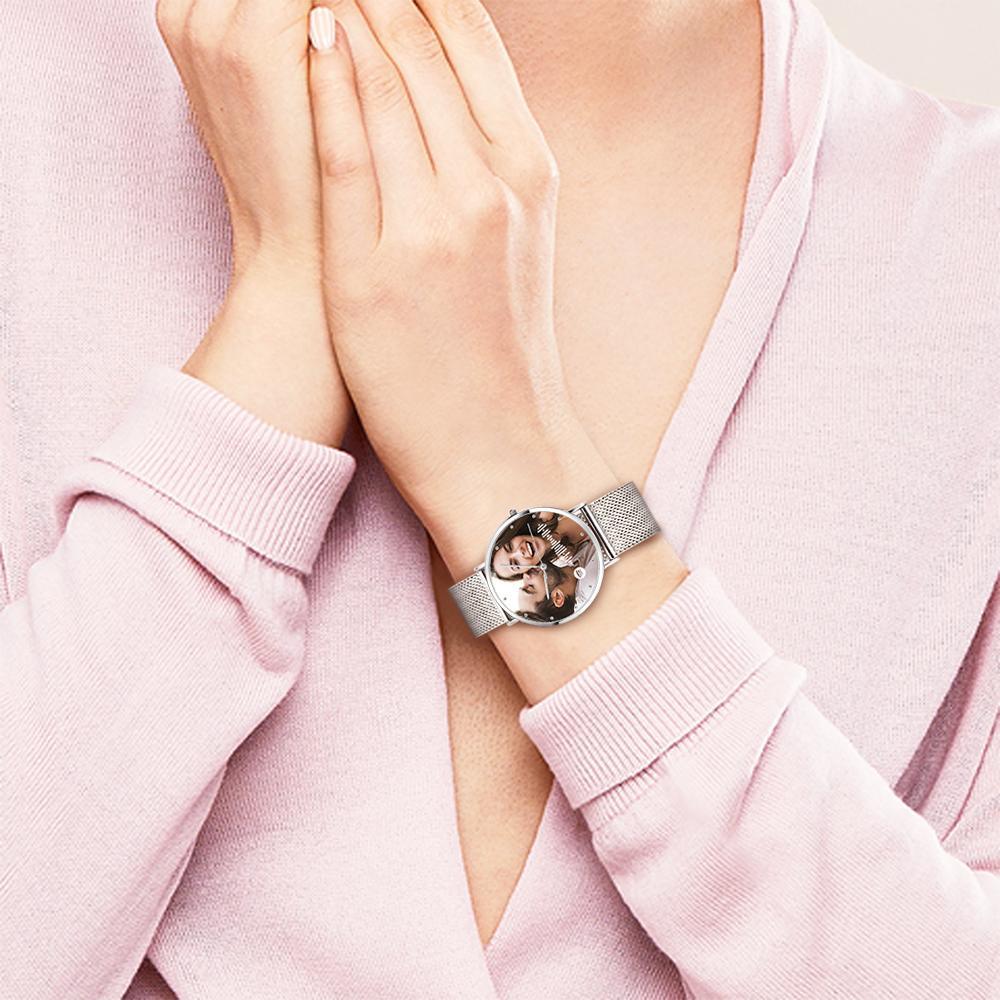 Scannable Custom Spotify Code Watch Engraved Music Song Photo Watch 36mm Gifts Her