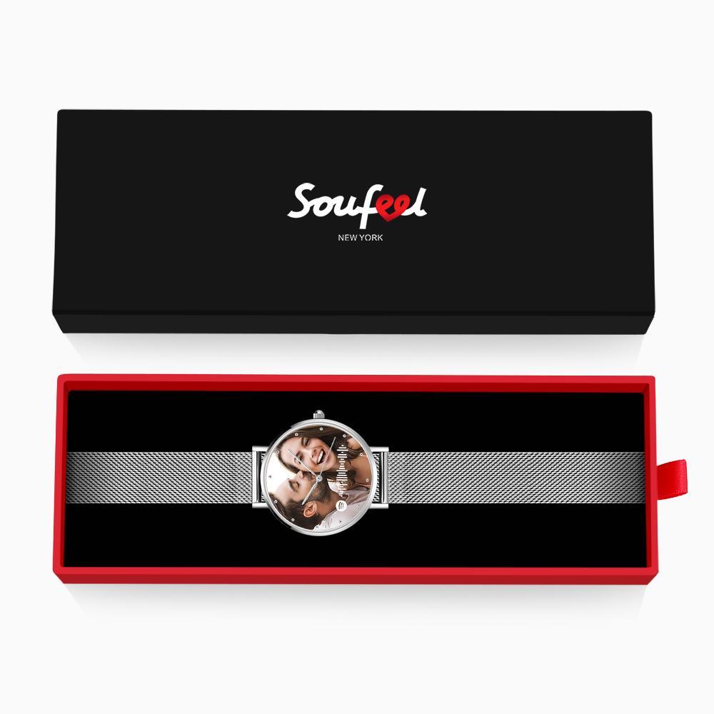 Scannable Custom Spotify Code Watch Engraved Music Song Photo Watch 36mm Gifts Her
