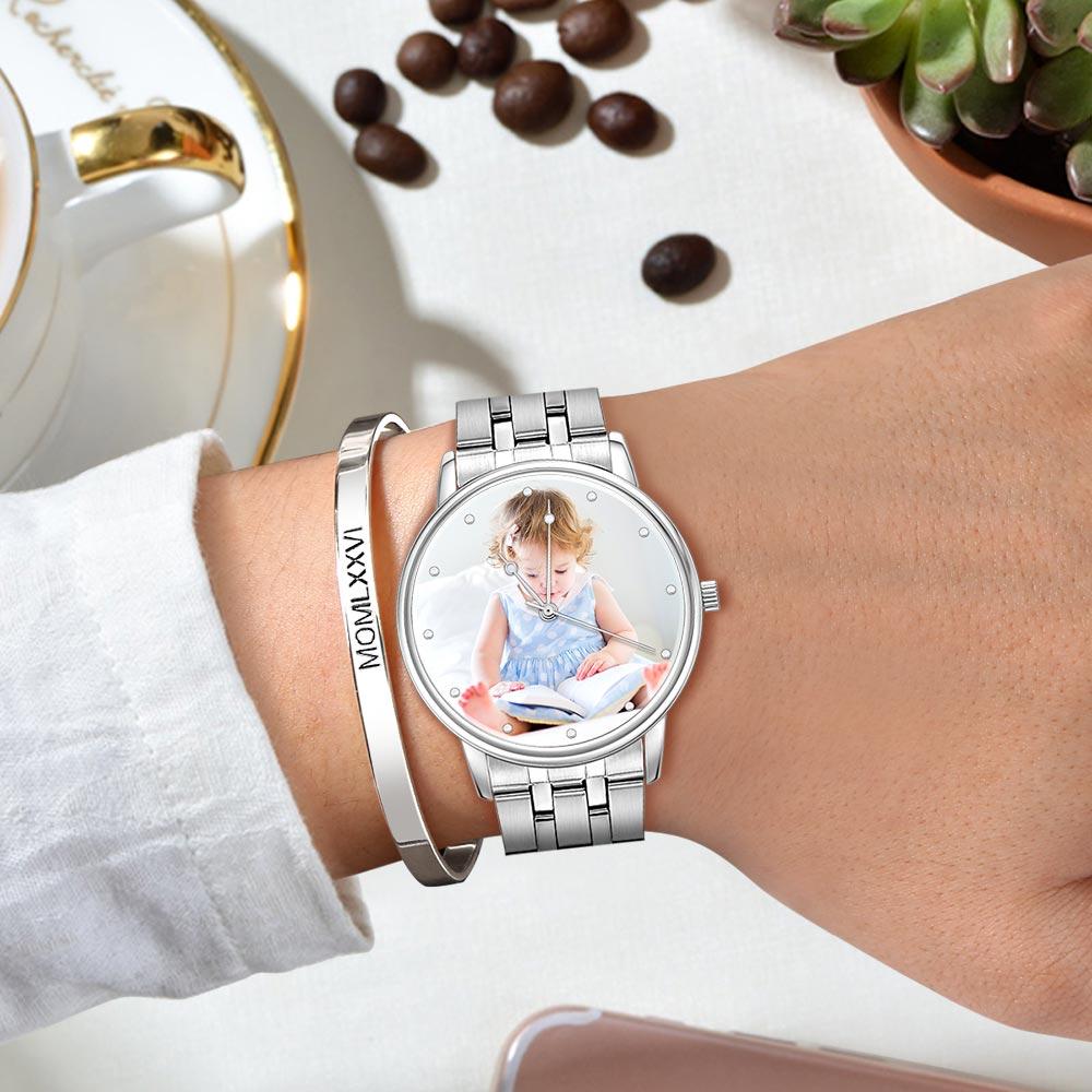 Unisex Couple Custom Photo Watch 40mm/1.57in Diameter Case