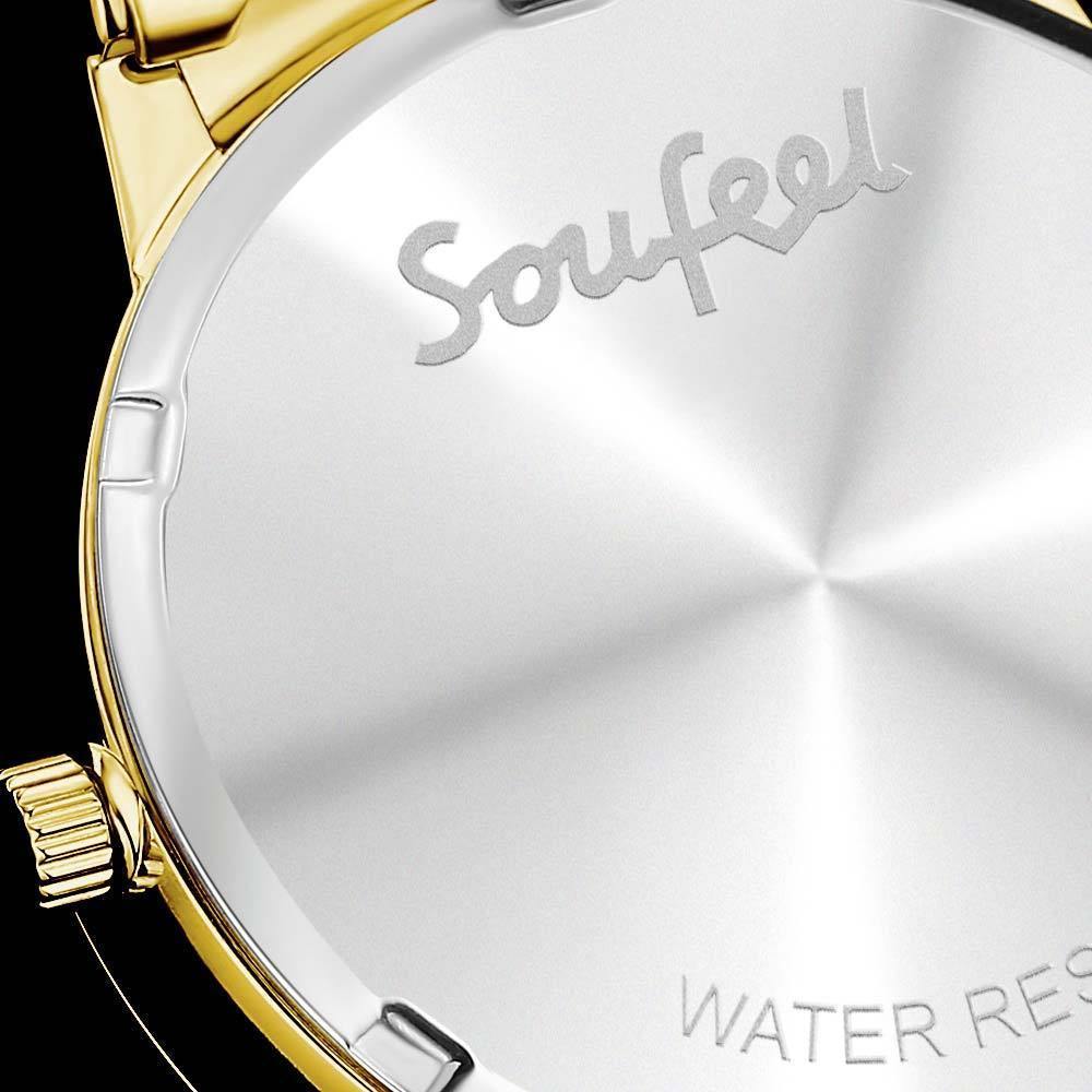 Unisex Engraved Gold Alloy Bracelet Photo Watch 40mm