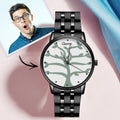 Name Watch Men's Black Alloy Bracelet Watch 38mm (1-9 Names)