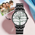 Name Watch Men's Black Alloy Bracelet Watch 38mm Unique Gifts (1-9 Names)
