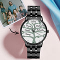 Name Watch Men's Black Alloy Bracelet Watch 38mm  for Family (1-9 Names)