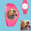 Women's  Silicone Engraved Photo Watch Women's Engraved Photo Watch  41mm Pink Strap