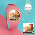 Unisex Silicone Engraved Photo Watch Unisex Engraved Photo Watch  41mm  Pink and Blue Strap