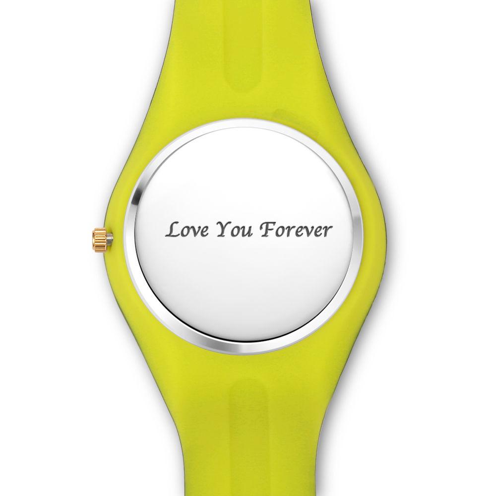 Unisex Silicone Engraved Photo Watch Unisex Engraved Photo Watch  41mm  Black and Green Strap- Sketch