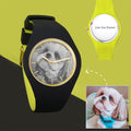 Unisex Silicone Engraved Photo Watch Unisex Engraved Photo Watch  41mm  Black and Green Strap- Sketch