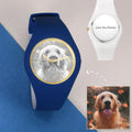 Unisex Silicone Engraved Photo Watch Unisex Engraved Photo Watch  41mm  Blue and White Strap - Sketch