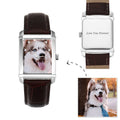 Women's Engraved Photo Watch 36.5*30mm Brown Leather Strap