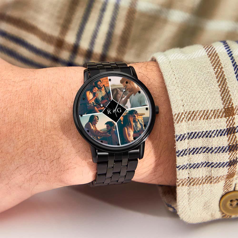 Custom Engraved Photo Watch for Men Personalized Engraved Picture Watch For Valentine's Day To Boyfriend