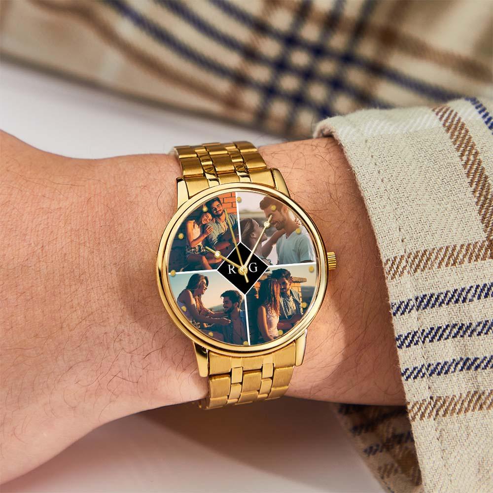 Custom Engraved Photo Watch for Men Personalized Engraved Picture Watch For Valentine's Day To Boyfriend