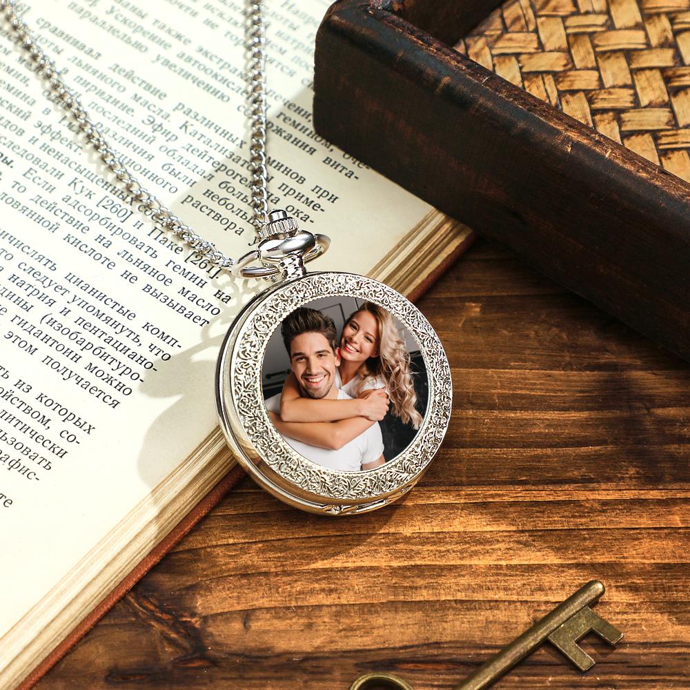 Custom Photo and Engravable Pocket Watch Personalised Photo Watch Vintage Pocket Watchs Valentine's Day Gift