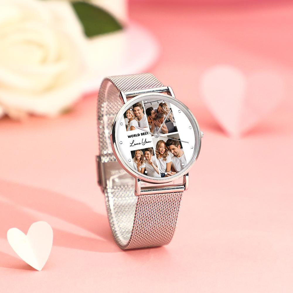 Personalized Engraved Photo Watches With Alloy Strap Valentine's Day Gift For Him