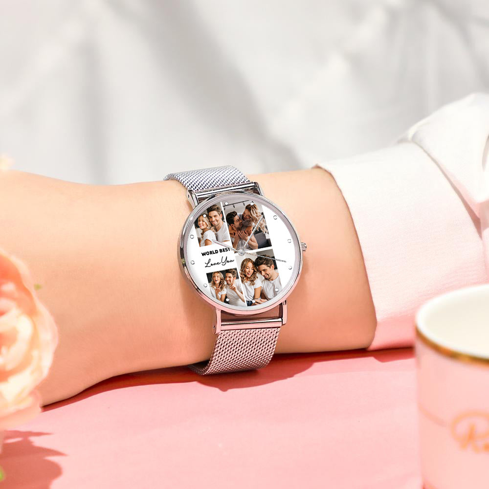Personalized Engraved Photo Watches With Alloy Strap Valentine's Day Gift For Him