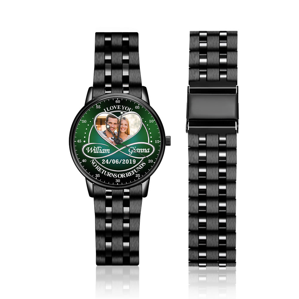 Custom Couple Photo Watches Custom Infinity Watch Stainless Steel Watches Various Watch Styles Couple Gifts