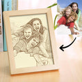 Wooden Custom Photo Frame Sketch Effect 5 Inches Best Friends