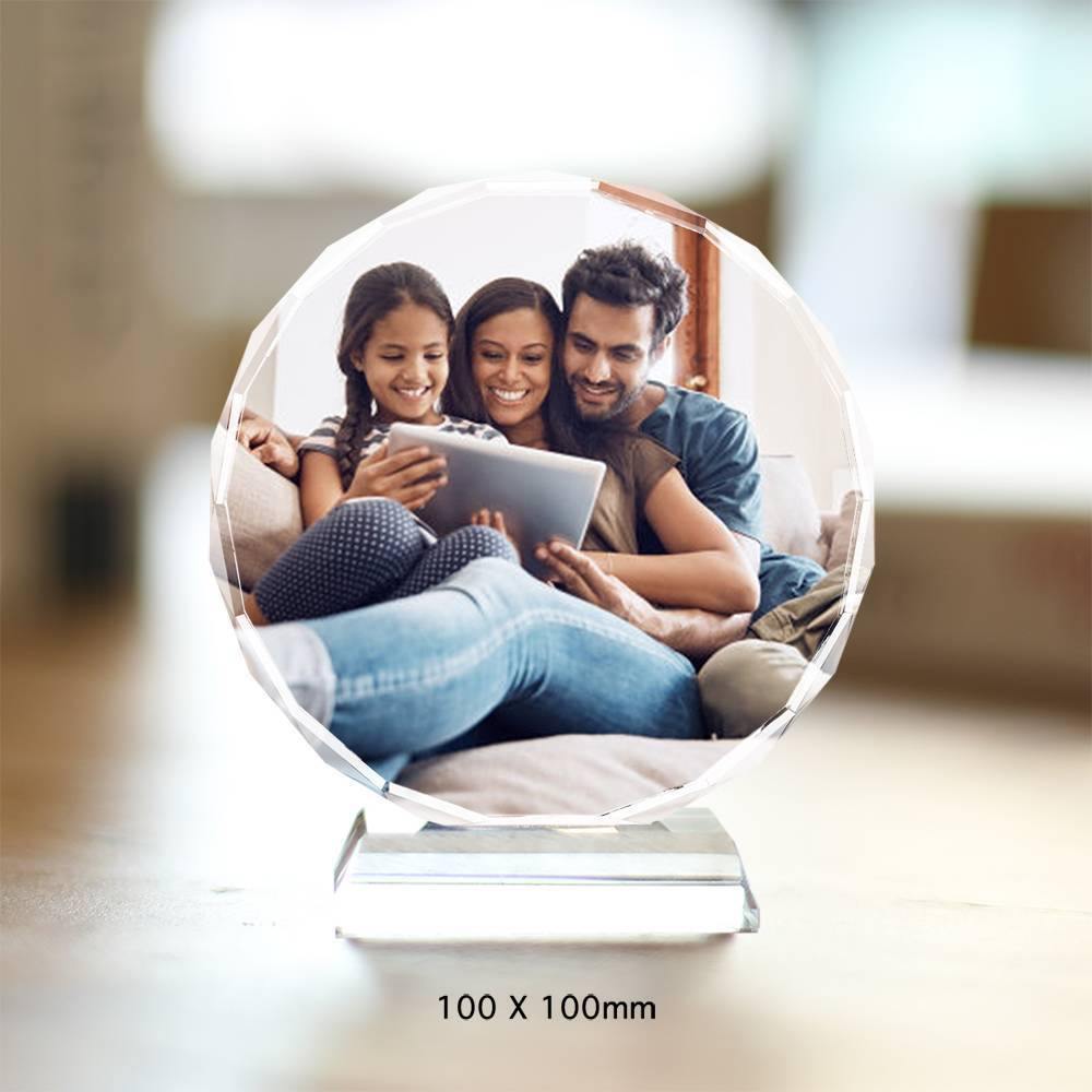 Custom Crystal Photo Frame Round 100mm