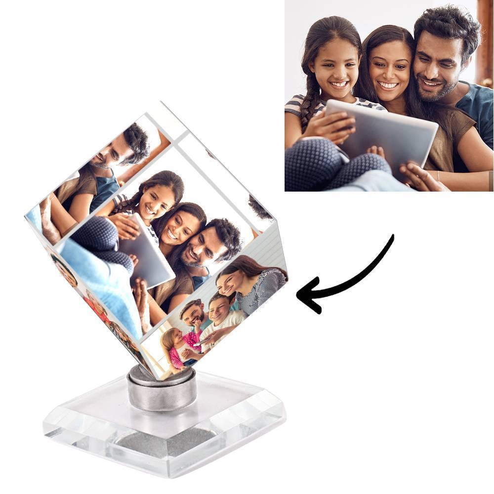 Custom Crystal Photo Frame Rubic's Cube Keepsake Gift 50mm Home Decoration
