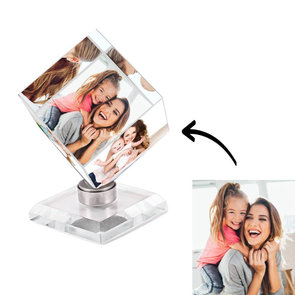 Custom Crystal Photo Frame Rubic's Cube Keepsake Gift 60mm