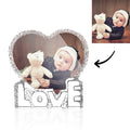 Custom Crystal Photo Frame Heart-shaped with Love Decoration Baby's Gift 145mm