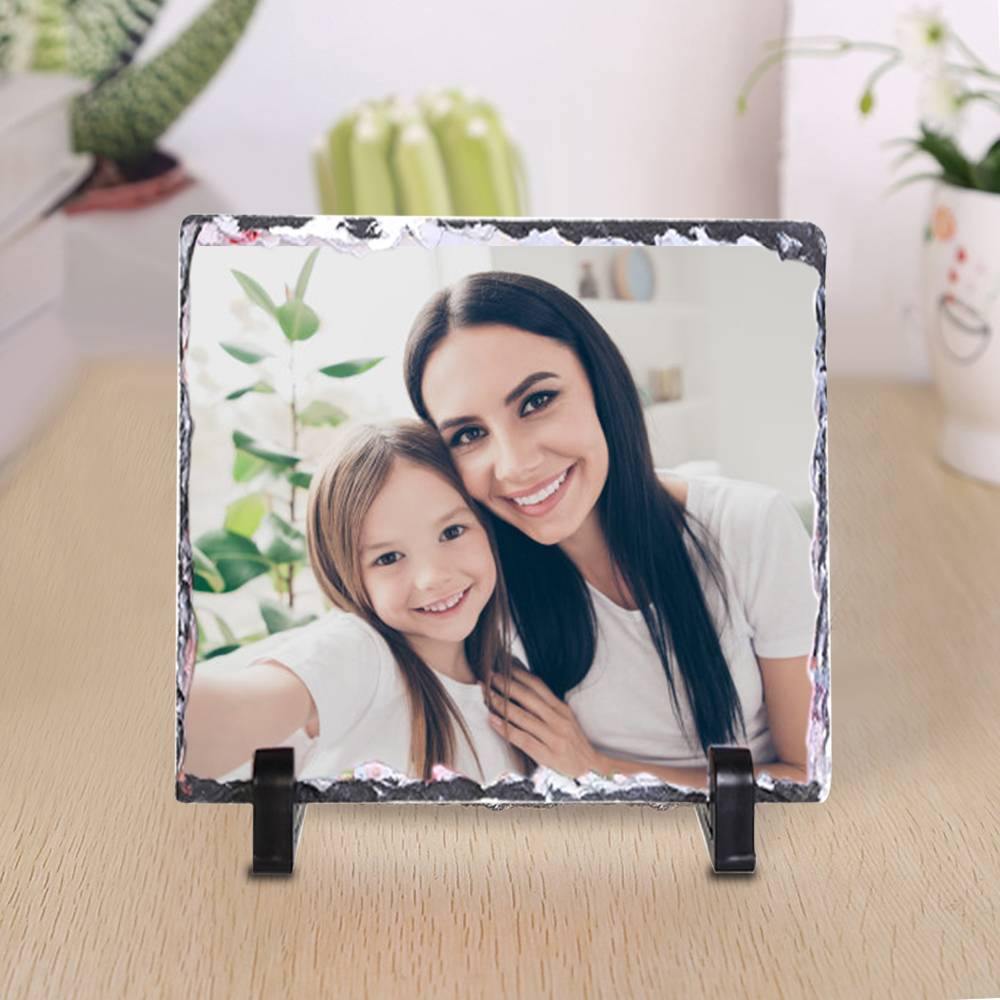 Hand Painted Photo Art Memory Stone for Mom - 20*20cm