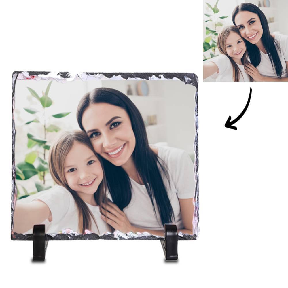 Hand Painted Photo Art Memory Stone for Mom - 20*20cm