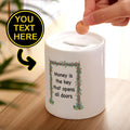Personalized Engraved Piggy Bank-Money is Key