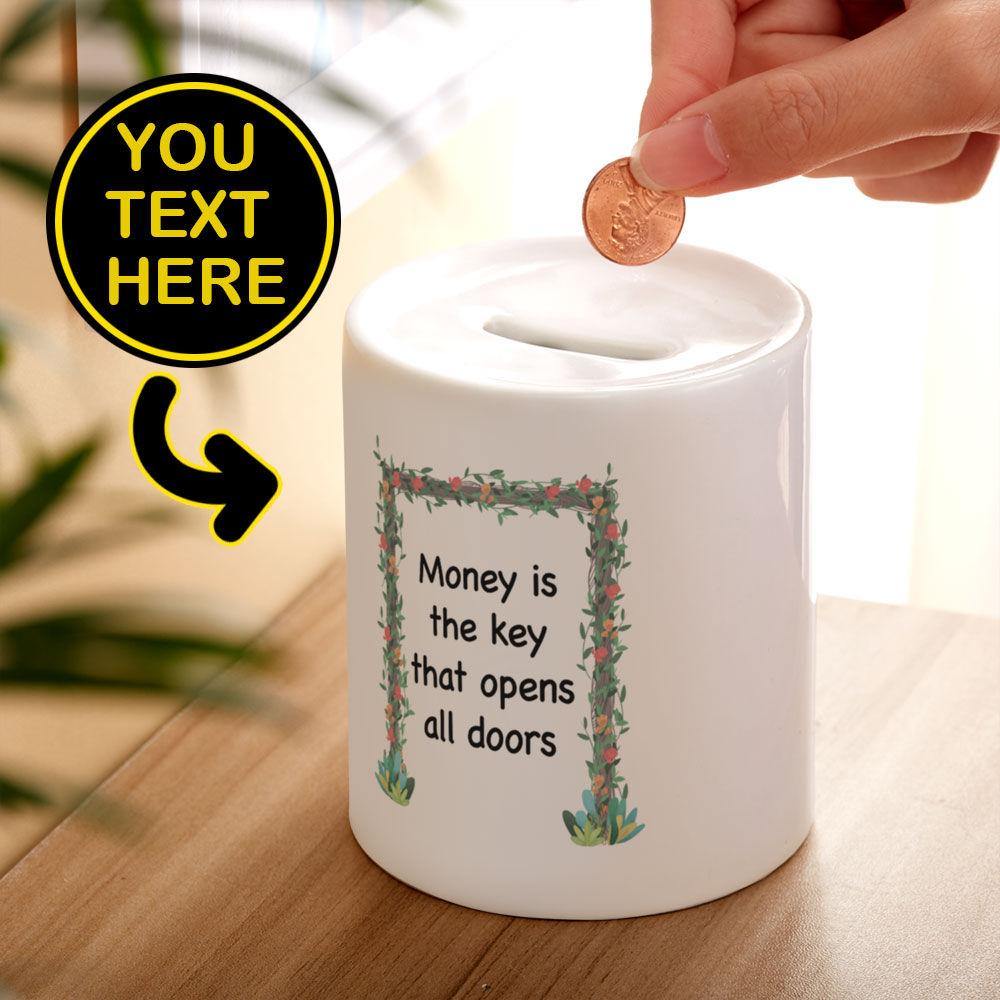 Personalized Engraved Piggy Bank-Money is Key