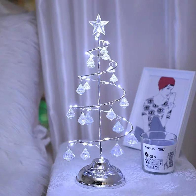 Christmas Tree Night Light Crystal Diamond Lamp Decorative Lamp Table Lamp