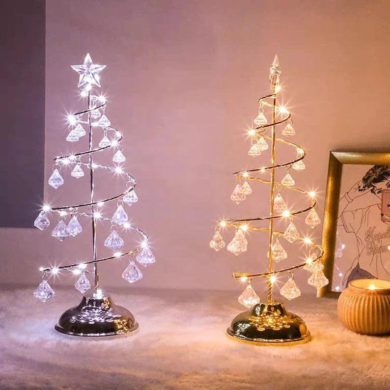 Christmas Tree Night Light Crystal Diamond Lamp Decorative Lamp Table Lamp