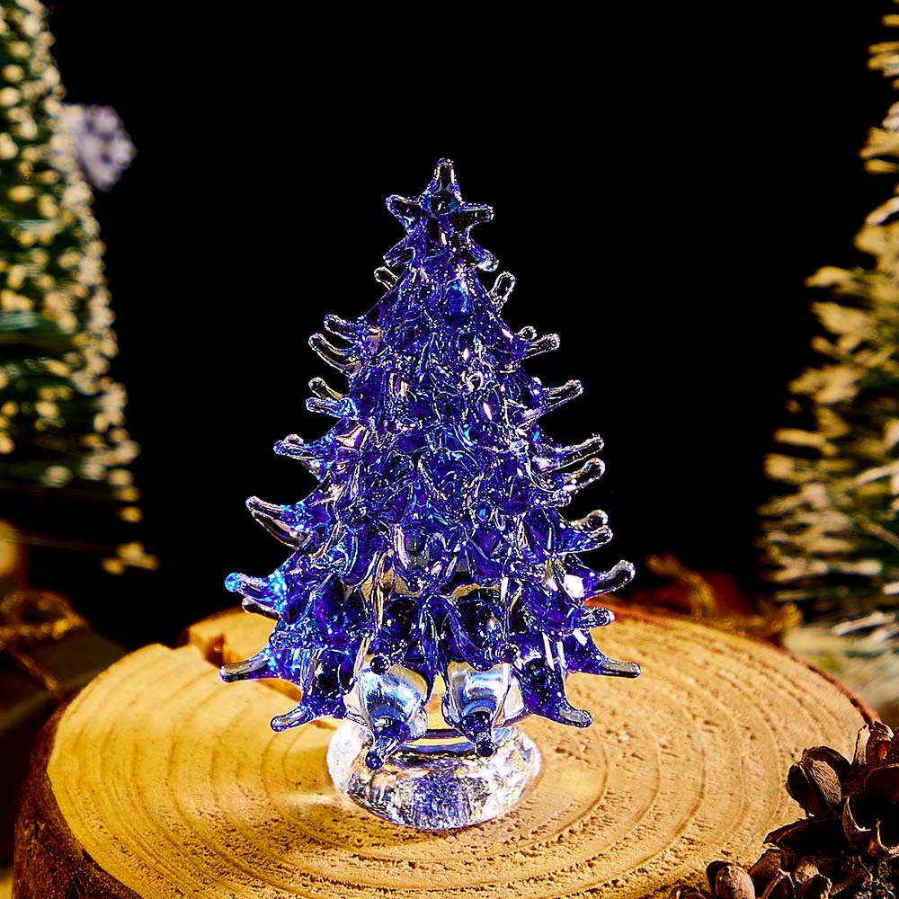 Transparent Crystal Mini Christmas Tree Desktop Ornaments Christmas Gifts
