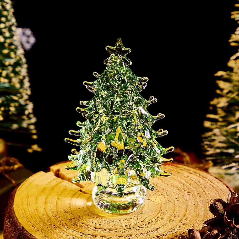Transparent Crystal Mini Christmas Tree Desktop Ornaments Christmas Gifts