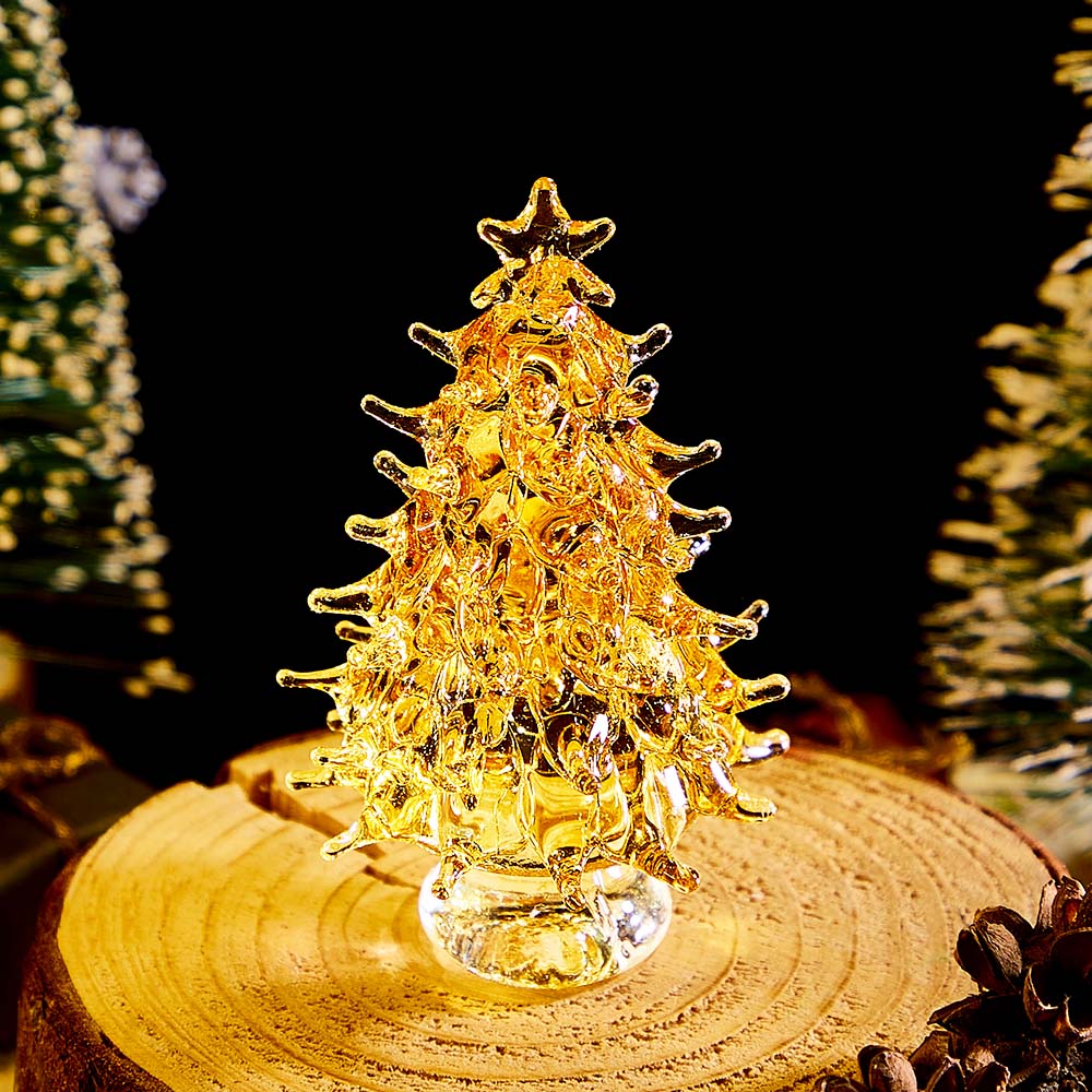 Transparent Crystal Mini Christmas Tree Desktop Ornaments Christmas Gifts