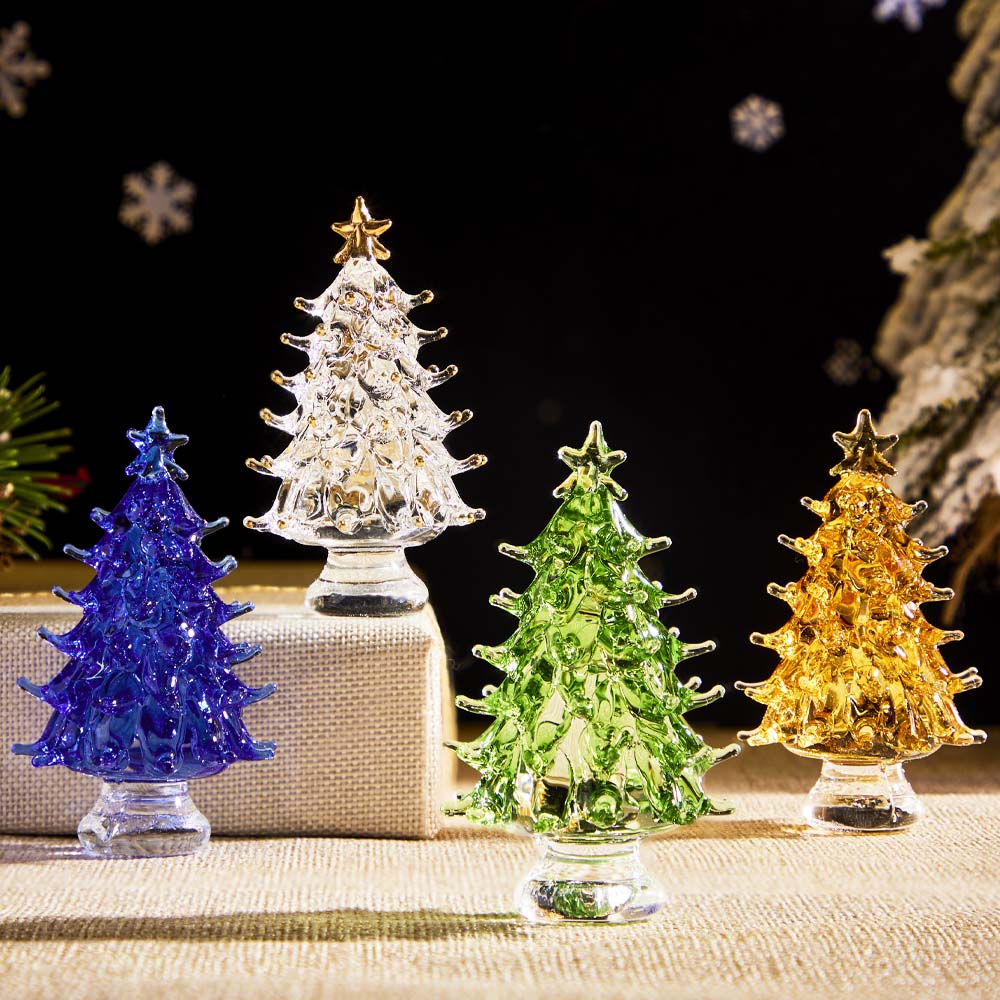 Transparent Crystal Mini Christmas Tree Desktop Ornaments Christmas Gifts