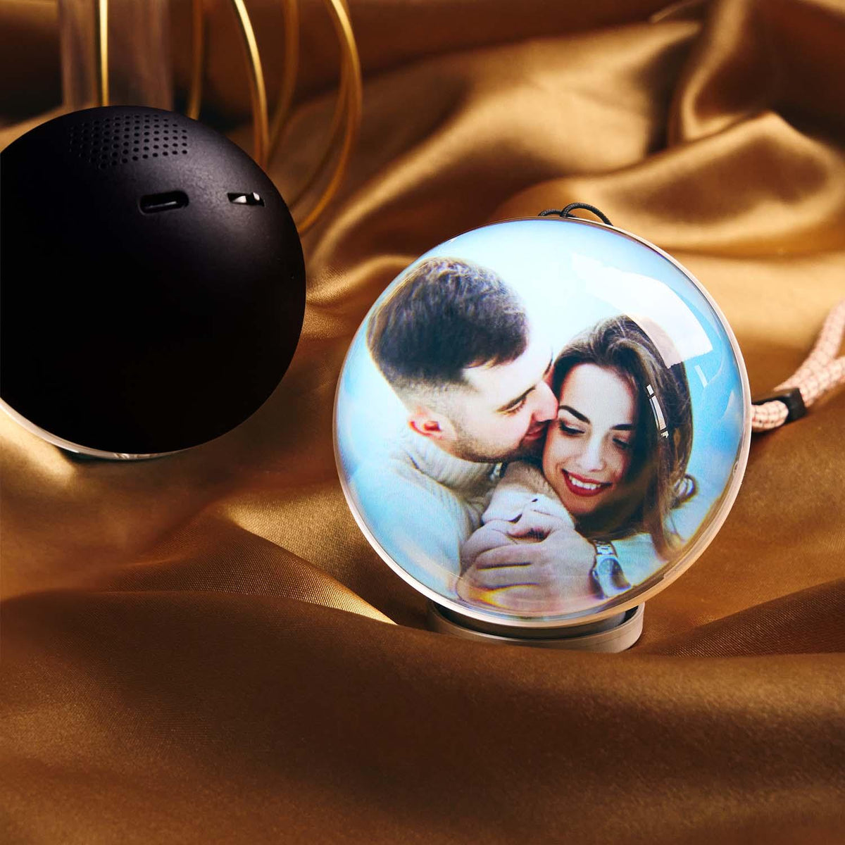 2.7inch Crystal Ball with Electronic Display DIY Video Import Possible Unique Gift for Home & Office Light-Up Sphere Anniversary Gift