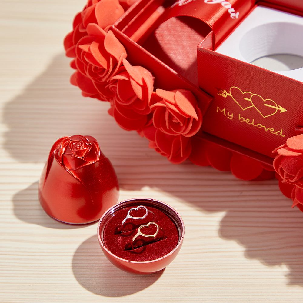 Rose Bouquet Liftable Rose Shaped Jewelry Box Romantic Gift Box