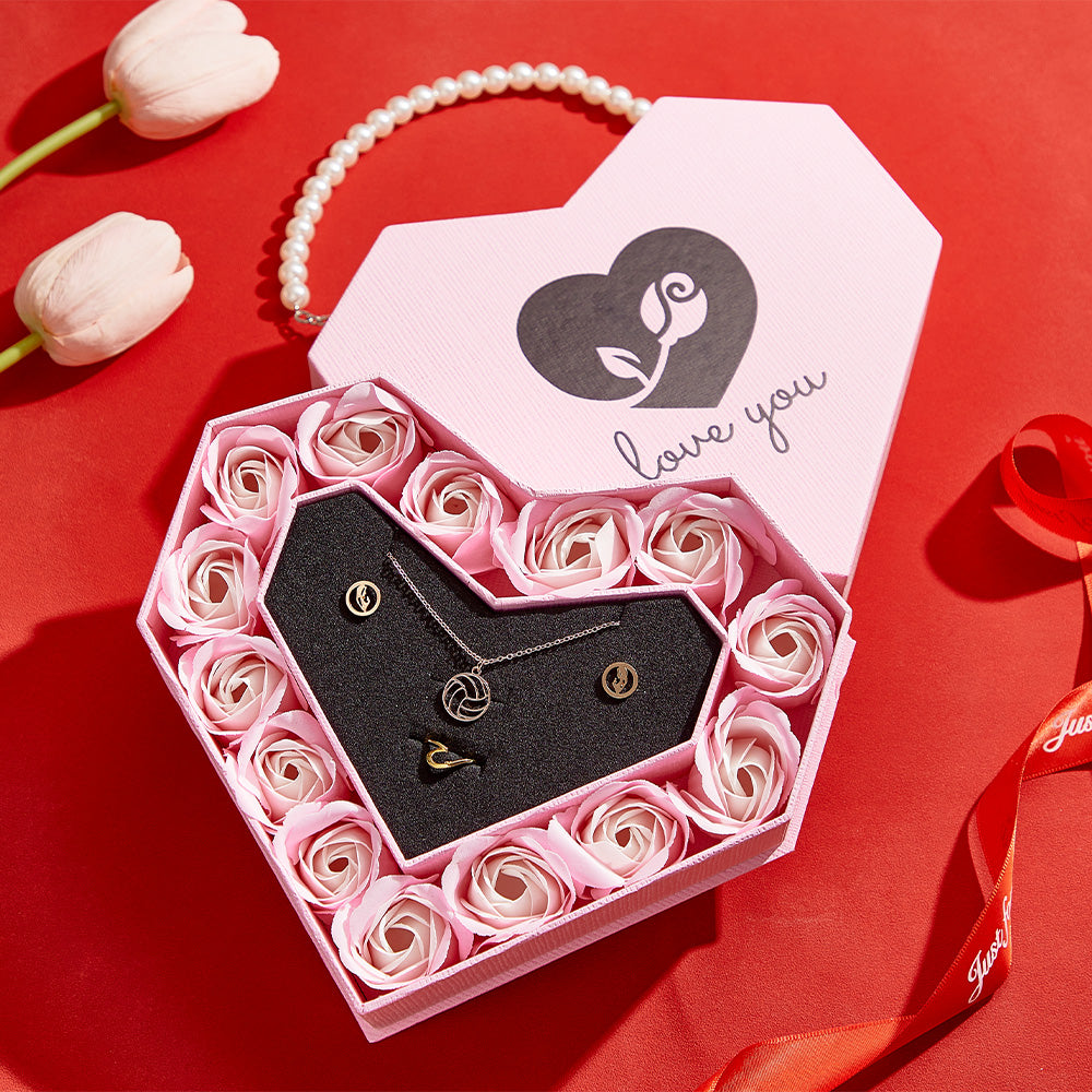 Romantic Heart Shaped Handheld Jewellery Gift Box Valentine's Day Gift