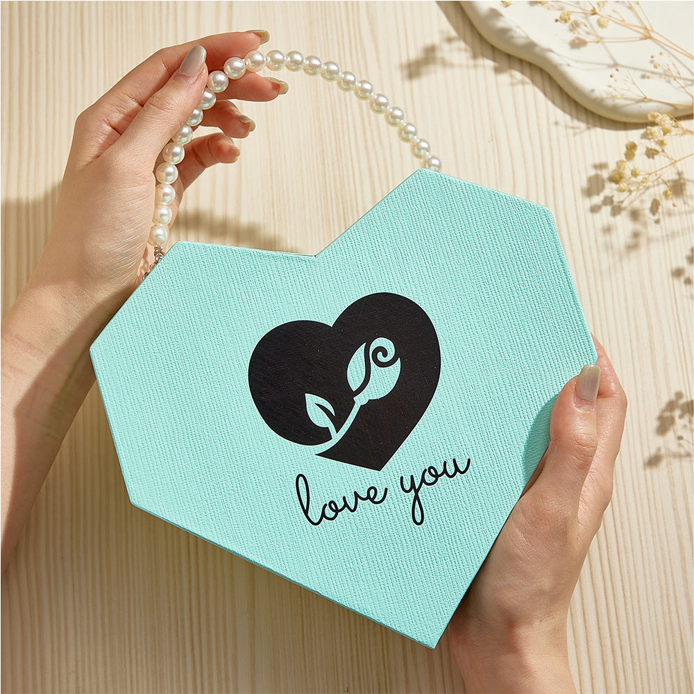 Romantic Heart Shaped Handheld Jewellery Gift Box Valentine's Day Gift