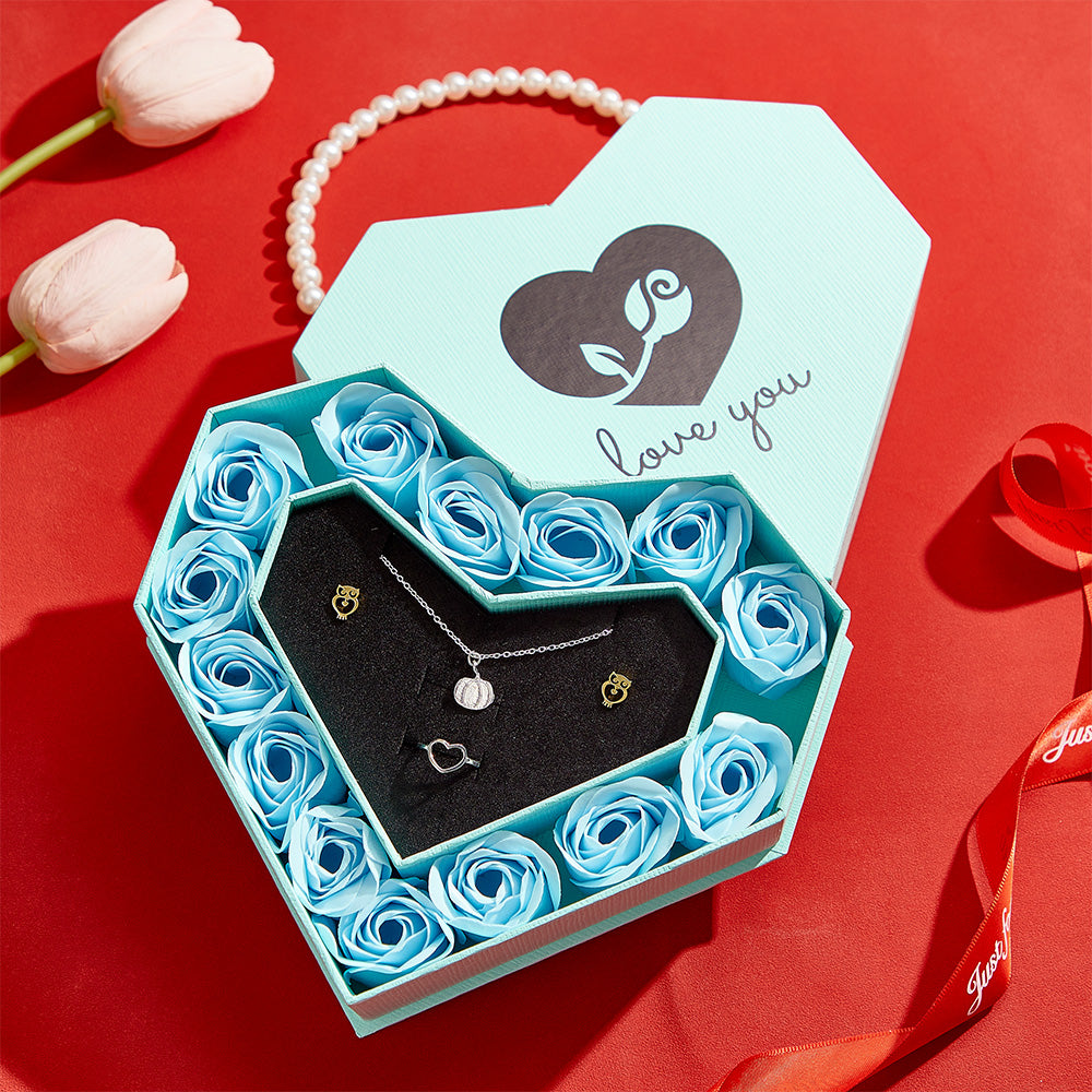Romantic Heart Shaped Handheld Jewellery Gift Box Valentine's Day Gift