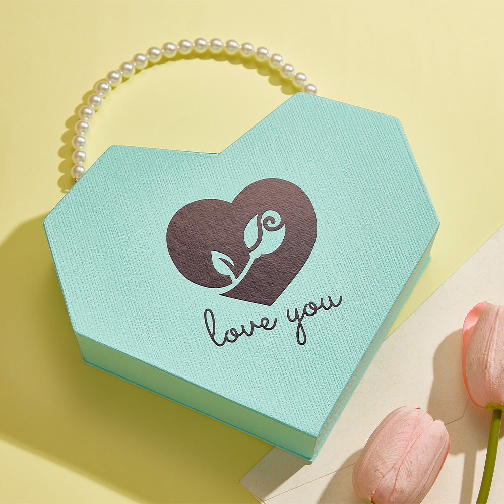 Romantic Heart Shaped Handheld Jewellery Gift Box Valentine's Day Gift